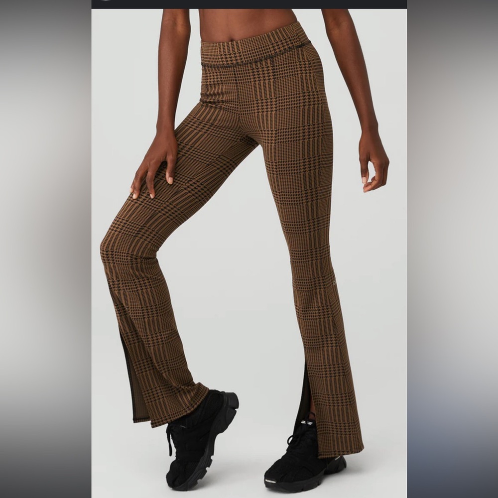 ALO Glen Plaid Brown And Black Pant